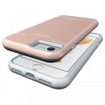 Wholesale iPhone 7 Plus Card Holder Hybrid Case (Rose Gold)